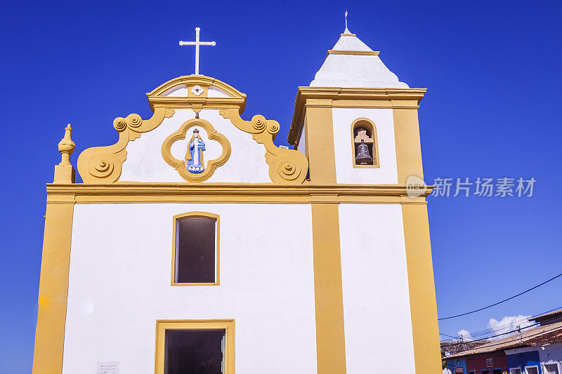 巴西东北部Arraial d 'Ajuda - Bahia的殖民地古巴洛克教堂